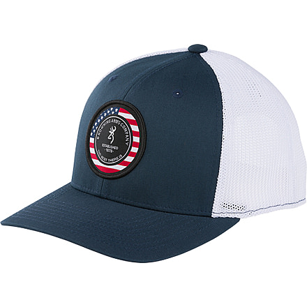 Browning Freedom 110 Mesh Back Circle Patch Cap - Men's, Navy/White, 308590951