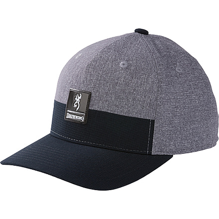 Browning Cap Links Heather Black Flex Snapback, Gray, 308766991