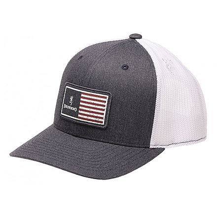Browning Men's Cap Mustang Back Rec Flag Patch, Navy, 308036651