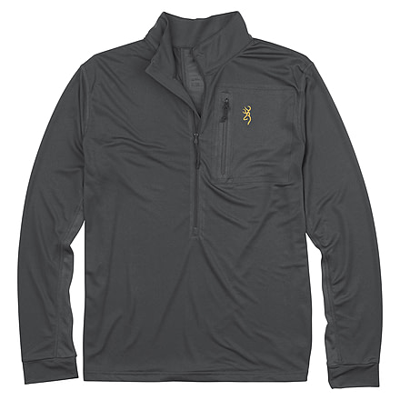 Browning Early Season 3/4 Zip Shirt - Mens, Carbon Gray, Large, 3010567903