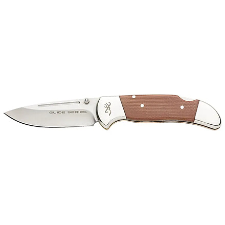 Browning Guide Series Folding Knife, 3.375in, Sandvik 14C28N, Drop Point, G10 Handle, N, 3220453