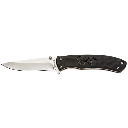 Browning Medium Primal Linerlock Folding Knife, 3.5in, 8Cr13MoV, Drop Point, Polymer/Rubber Handle, N, 3220429B
