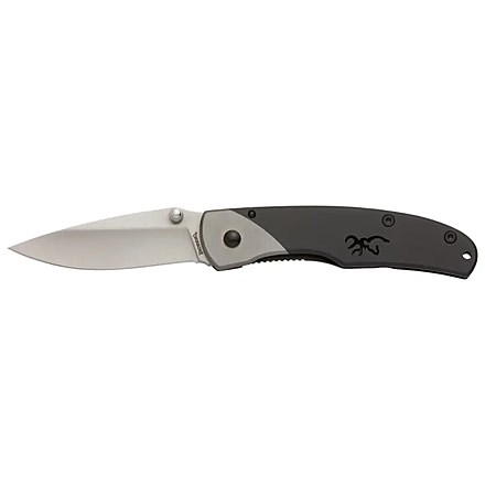 Browning Mountain Ti 2 Medium Folding Knife, 2.75in, 7Cr17Mov, Drop Point, Machined 420JI Stainless Steel Handle, N, 3220321