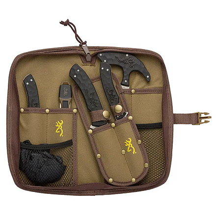 Browning Primal Combo 6PC Fixed Blade Knife - Box, 3.75in, Stainless Steel, Caper/Guthook/Skinner, Polymer/Rubber Handle, Tan, 3220422B