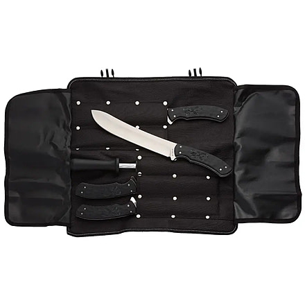 Browning Primal Fish/Game Butcher Kitchen Knife Kit, 7.5/6/5in, 8Cr13MoV, Polymer/Rubber Handle, Black, 3220446