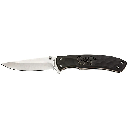 Browning Primal Medium Folding Knife, 3.5in, 8Cr13MoV, Drop Point, Polymer/Rubber Handle, N, 3220429