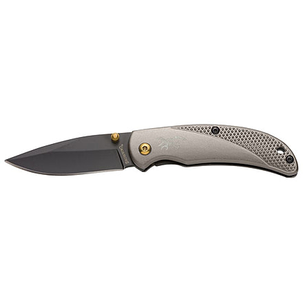 Browning Prism 3 Folding Knives, 2.375in, 7Cr17MoV Stainless Steel, Aluminum Alloy Scales, Carbon Gray Handle, 3220339