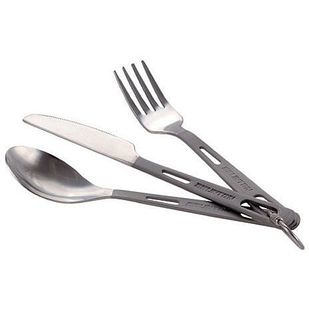 Brunton 3 piece Titanium Flatware Set Fork, Spoon, Knife MY - TI