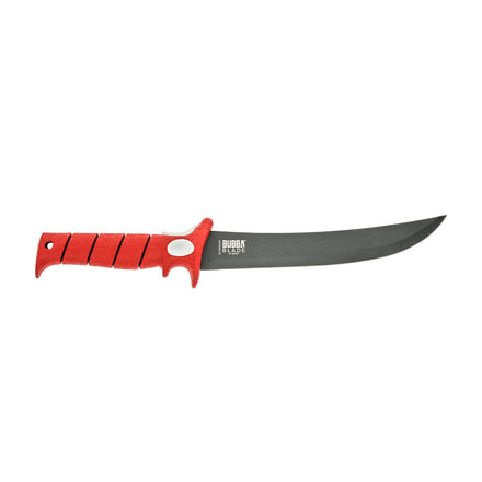 Bubba Blade Stiff 9in Fillet Knife, Carbon Stainless Steel Blade, Red Handle BB1-9S