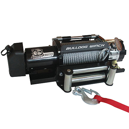 Bulldog Winch 12000lb Trailer Winch, Wire Rope, Roller Fairlead, 10039