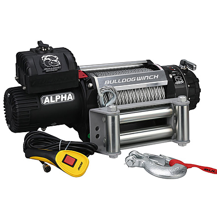 Bulldog Winch 15000lb Alpha Truck Winch, Wire Rope, Roller Fairlead, 10047