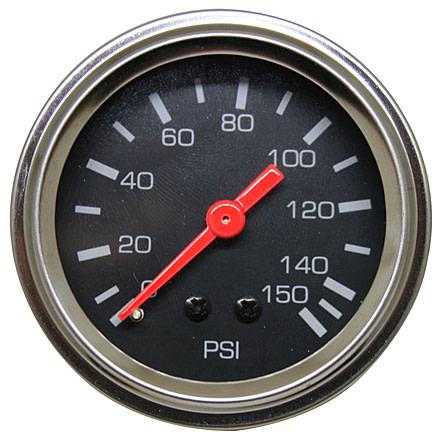 Bulldog Winch 0-150PSI Air Pressure Gauge, 2in, Mechanical, Lighted, 42054B