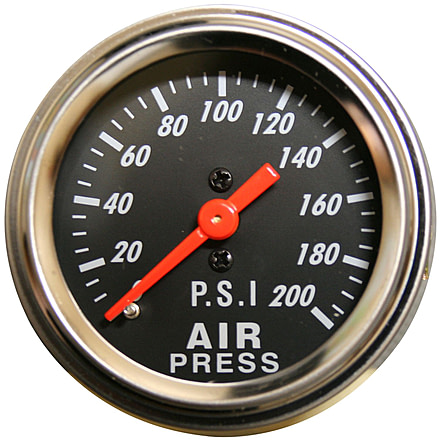 Bulldog Winch 0-200PSI Air Pressure Gauge, 2in, Mechanical, Lighted, 42074B