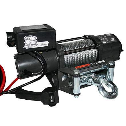 Bulldog Winch 4400lb Trailer/Utility Winch, 55ft Wire Rope, Roller Fairlead, Mnt Plate, 15019