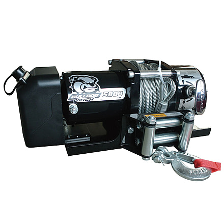Bulldog Winch 5800lb Trailer Winch, 55ft Wire Rope, Roller Fairlead, Mnt Plate, Low Profile, 10029