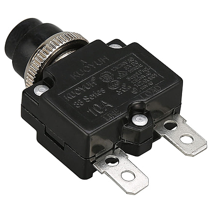Bulldog Winch Circuit Breaker 10A with Water Resistant Cover, Black, 20318