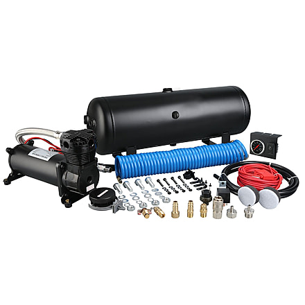 Bulldog Winch On Board Air Kit, 145PSI 1.8CFM, 2.5 Gallon Air Tank, in-Cab Gauge and Switch, Black, 41005