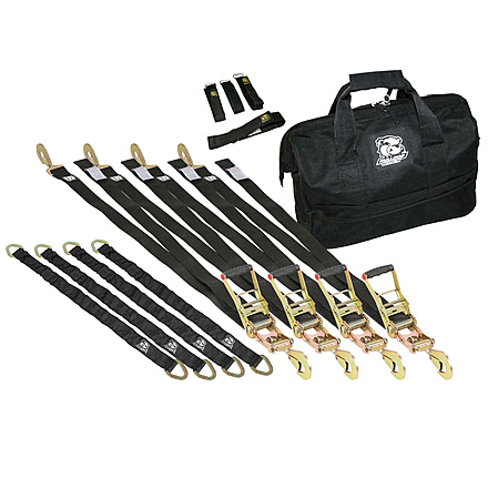 Bulldog Winch Ratcheting Tie-Down Strap Set, 13Pc, Black, 20350