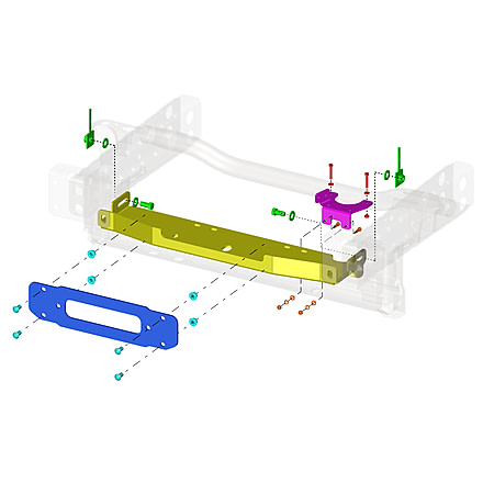 Bulldog Winch Winch Mount JK 10Th Anniversary Edition OE Bumper, Black, 20208