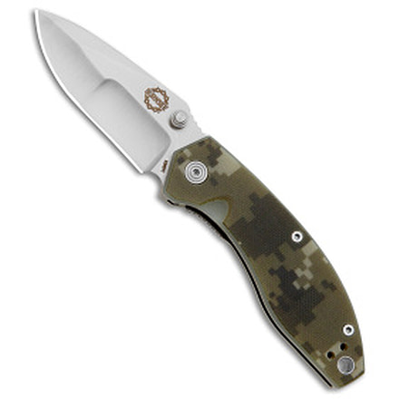 Burnside Knives Burnside Knives Carmen Liner Lock Knife Digi Camo G-10 2.6" Satin, Green, D2, adult, BHQ-173552