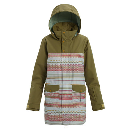 Burton Eyris Jacket - Womens, Martini Olive / Aqua Gray Revel, Small, 20551101300-S