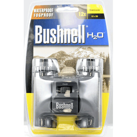 Bushnell H20 12x25 Folding , Black Binoculars, Clam Pack 131205C