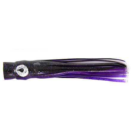 C&amp;H Lures Lil Bubbler Trolling Lure, 5.5in, Black/Purple Belly Skirt Concave Head, CH-LB48