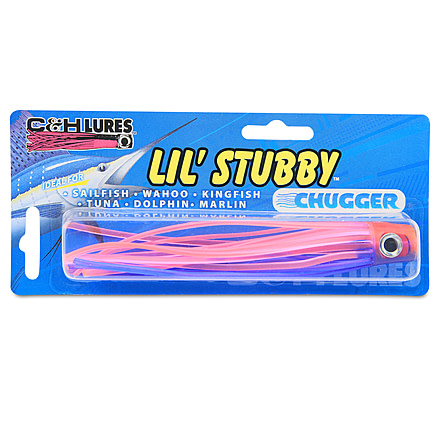 C&amp;H Lures Lil Stubby Chugger Lure, 5.5in/14 cm, Blue/Pink, CH-LSCH-03