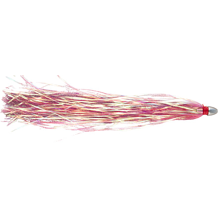 C&H Lures Pearl Baby Long Trolling Lure, 1/8 oz Head, Style Pbl Pink/Pearl Tinsel Skirt, 8 in 20.3 cm, CH-PBL02-1/8