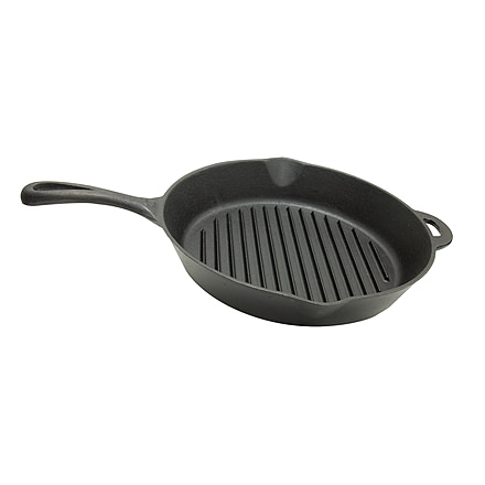 Camp Chef 12 In Seasoned Cast Iron Skillet With Ribs, Black SK12R