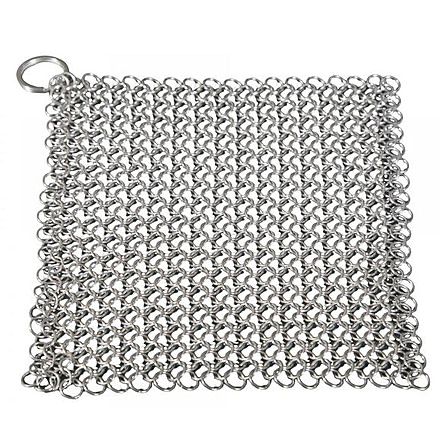 Camp Chef 7in x 7in Chainmail Scrubber, Silver, 7in x 7in, CMS7