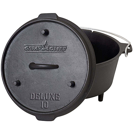 Camp Chef Deluxe Cast Iron Dutch Oven, 6quart Dutch Oven, Black, DO10