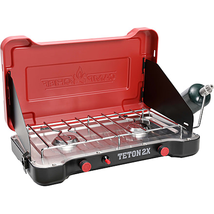 Camp Chef Mountain Series Teton 2X Two-Burner Cooking System, Black/Red, MSTX