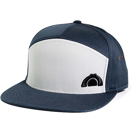 CampSaver 3D Embroidered 7 Panel Strapback - Unisex, Pigeon/Navy, One size, CSLogoHat-50-I572GRNPGA-3D