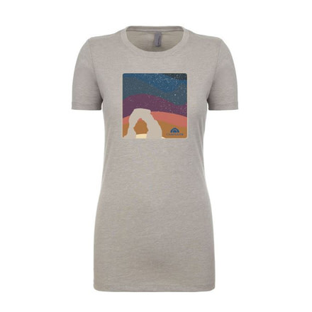 CampSaver Anniversary T-Shirt - Womens, Silk/Arches Logo, Large, CS Logo-Tee-W-SILK/ANN-L