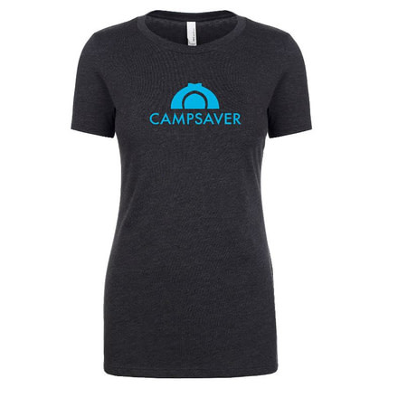 CampSaver Logo T-Shirt - Women's, Charcoal Heather/Teal Logo, Small, CVC 6610-CCHE-S