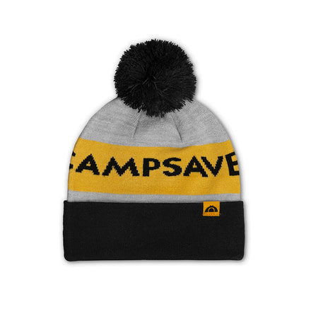 CampSaver Cuffed Pom Beanie, Black/Gray/Tan, One Size, CS-BN002-OS