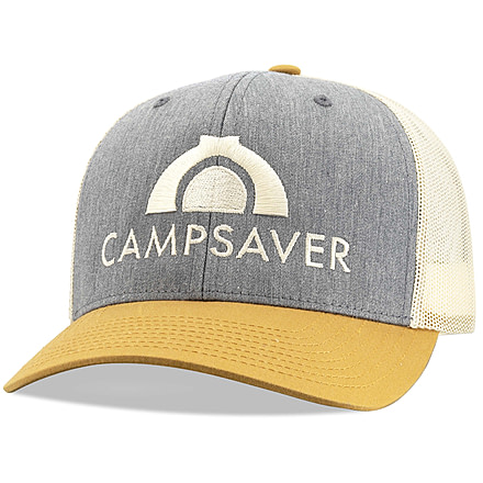 CampSaver Embroidered Trucker - Unisex, Heather Grey/Birch/Biscut, One Size, CSLogoHat-50-HGBRBS