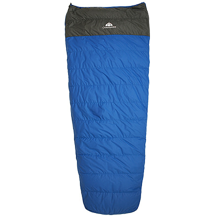 CampSaver Lightweight 40 Non-Hooded Unisex Sleeping Bag (650 Goose Down)-Blue-Regular