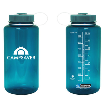 CampSaver Nalgene Wide Mouth Bottle, 32oz, Blue/Natural, 32 oz, CS-TRI32W-CDT/BLU