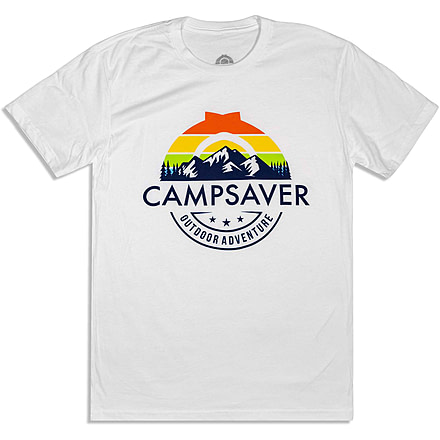 CampSaver Rainbow Mountain T-Shirt, White, Medium, RNBMNT-WHT-Medium