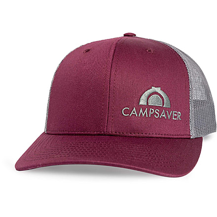 CampSaver Standard Embroidered Logo Hat, Burgandy/Charcoal - Charcoal Logo, One Size, CS-Logo-C12Hat-BUR-CH