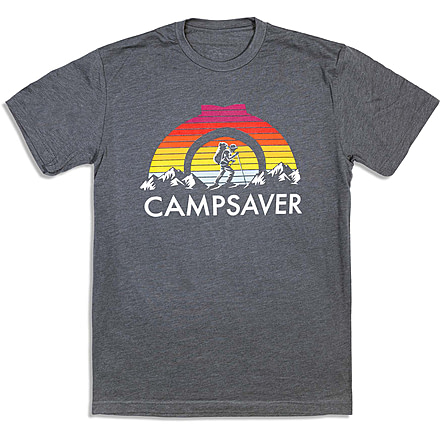 CampSaver Sunset Hiker T-Shirt, Heather Heavy Metal, Medium, SNSTHIK-HHM-Medium