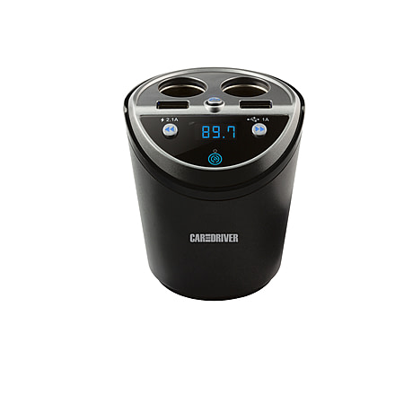Car and Driver Power Cup W/ Dual Socket/USB and Bluetooth FM Transmitter, CAD-4057