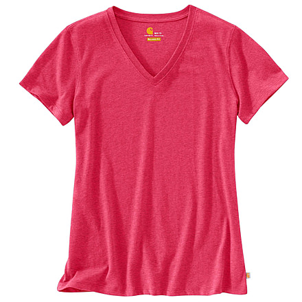 Carhartt Lockhart Short Sleeve V-Neck T-Shirt - Women's, Cranberry Heather, M-REG, 102452-623-REG-M