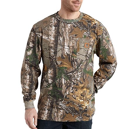 Carhartt Camo Long Sleeve T-Shirt for Mens, Realtree Xtra, Small/Regular K285-977-REG-SML