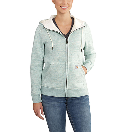 Carhartt Clarksburg Full Zip Hoodie for Womens, Sea Glass Space Dye, Large/Regular 102788-335-REG-L