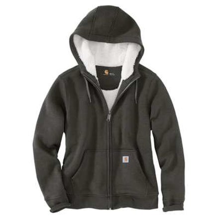 Carhartt Clarksburg Sherpa Lined Hoodie - Womens, Peat Heather, S-REG, 102787-352-REG-S