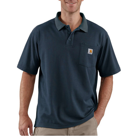 Carhartt Contractors Work Pocket Polo for Mens, Navy, Extra Small/Regular K570-NVY-REG-XSM