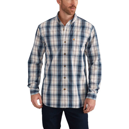 Carhartt Essential Plaid Button Down Long Sleeve Shirt for Mens, Stream Blue, 2XL/Regular 102817-984-REG-2XL